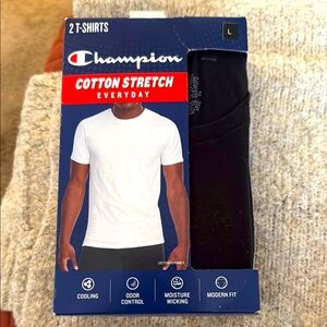 Champion Black Cotton Stretch T-Shirts